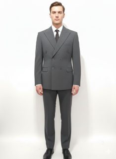 کت و شلوار دبل برست یقه بلیزر زغالی آقای خاص