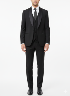 کت و شلوار مجلسی دامادی یقه ساتن  تصویر کامل