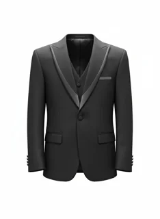 کت و شلوار تک دکمه یقه ساتن یقه بلیزر