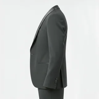 کت و شلوار مجلسی دامادی تک دکمه یقه شال ساتن  اقای خاص